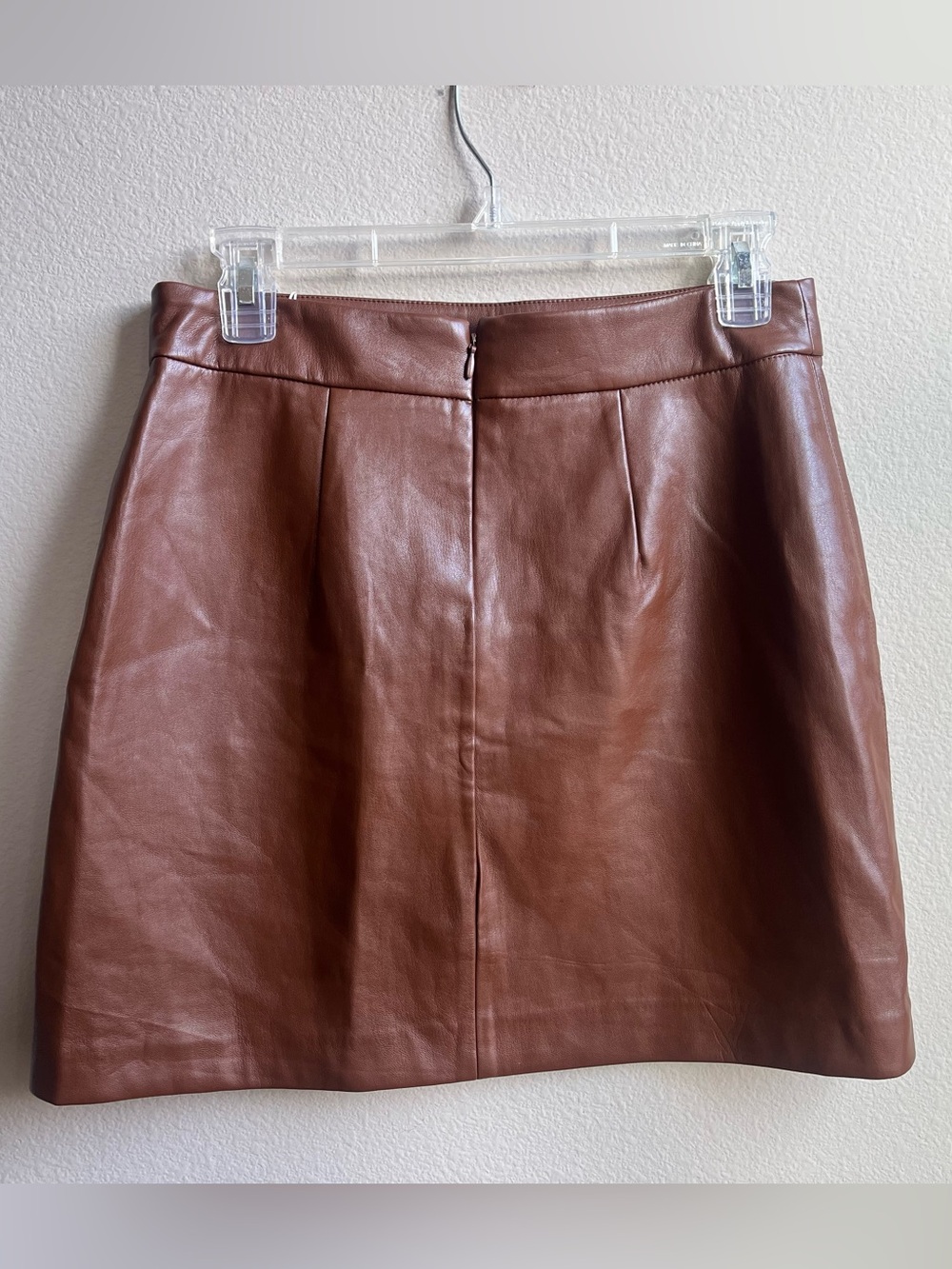 Elie Tahari Chestnut Brown Faux Leather Mini Skirt NWT - Picture 3 of 7